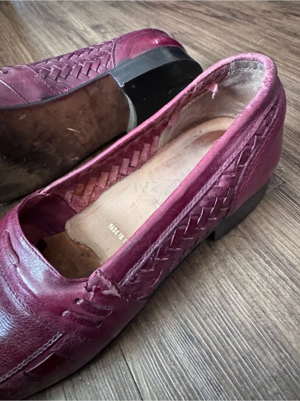 Vintage Men's Bill Blass Burgundy Leather Slip-On Loafers